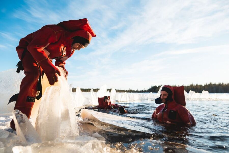 Daytime Ice Floating Rovaniemi, Frozen Lake Experience - Ice Floating in Rovaniemi: the “how” behind the wow