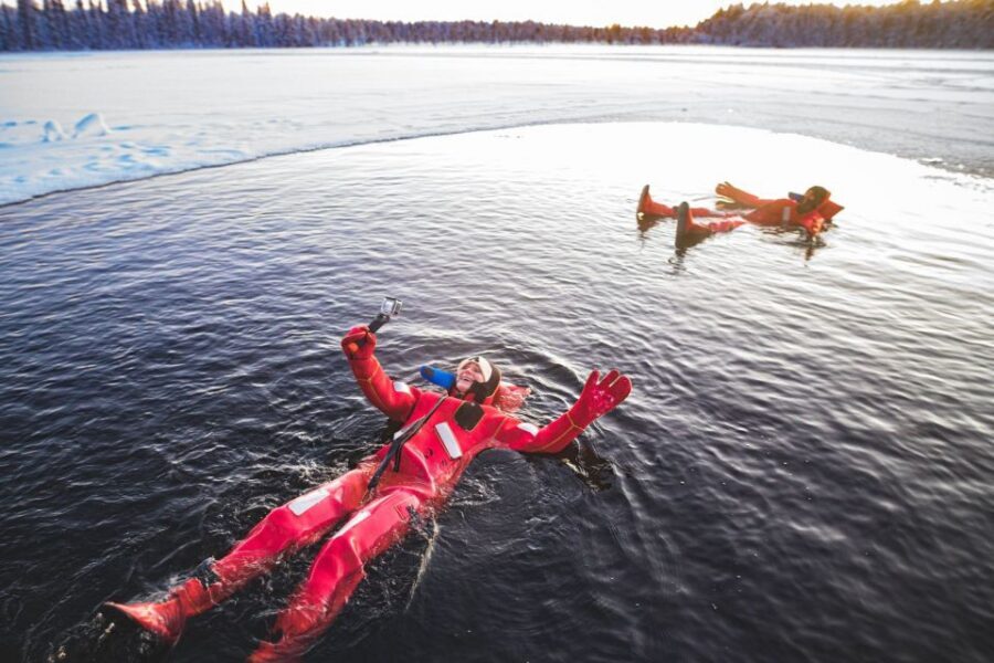 Daytime Ice Floating Rovaniemi, Frozen Lake Experience - Safety and the guide: how first-time nerves get handled