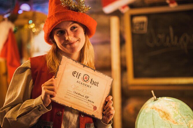 Elf Hat Academy in Santas Village of Rovaniemi - The Graduation Scene: Elf Mark and Diploma You Take Home