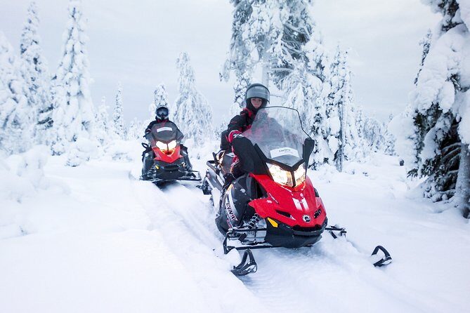 Northern Lights Snowmobile Driving Safari - The Remote Mountain Hideaway and the Teepee Warm-Up