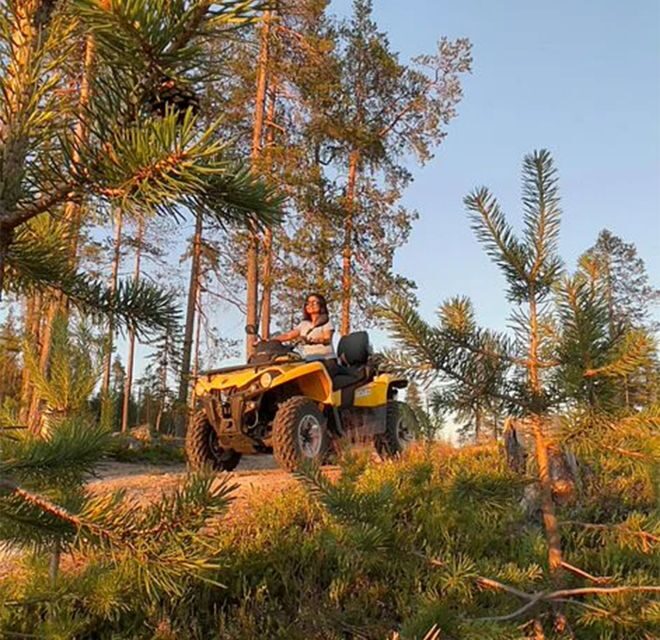 Rovaniemi: Midnight Sun, ATV Ride During The Golden Hour - The Arctic Forest Ride: Watching the Sun Peek Through the Trees