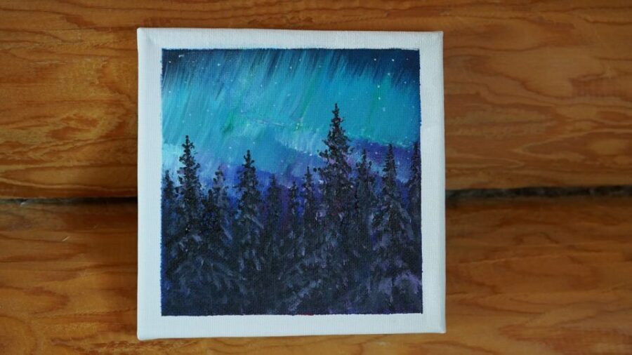 Rovaniemi: Workshop - Aurora painting - A 2.5-hour Aurora painting class in Rovaniemi