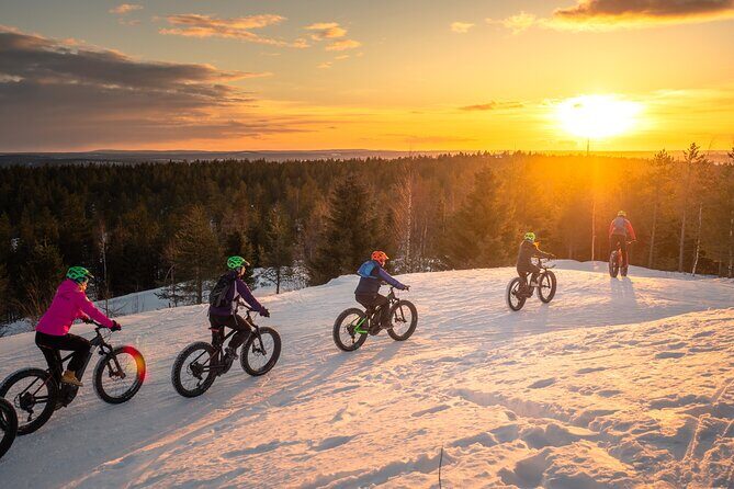 Scenic electric fat bike group ride in Rovaniemi - Ounasvaara Winter Trail: guided routes for real snow riding