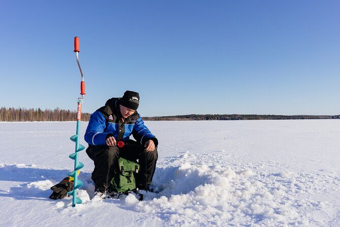 Snowmobiling and ice fishing in Apukka Resort, Rovaniemi - Reaching the Lake: The Moment the Trip Turns Slower